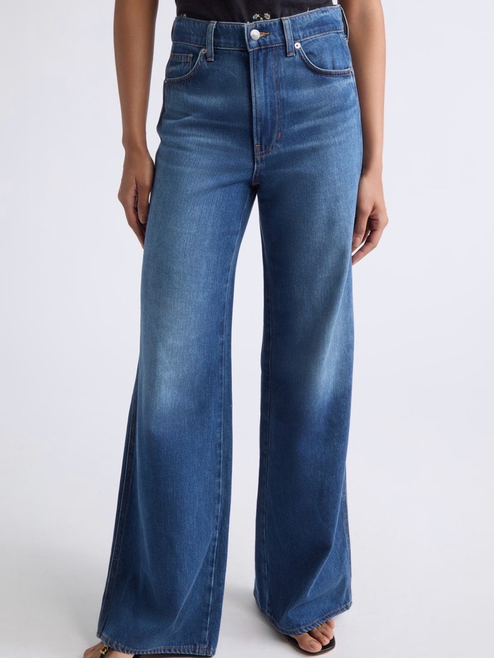 Veronica Beard Kasey Mid Rise Wide Leg Jeans